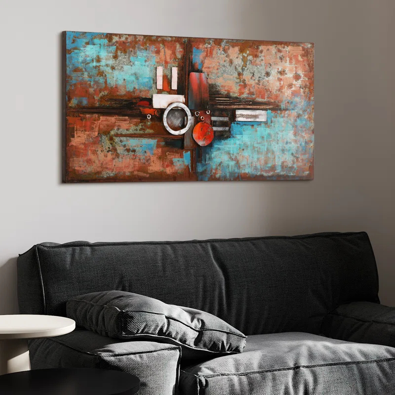 Empire Art Direct "Composition I" Iron Hand Painted 3D Wall Art