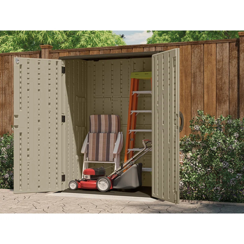 Suncast 53 in. W x 32.5 in. D Resin Vertical Tool Shed