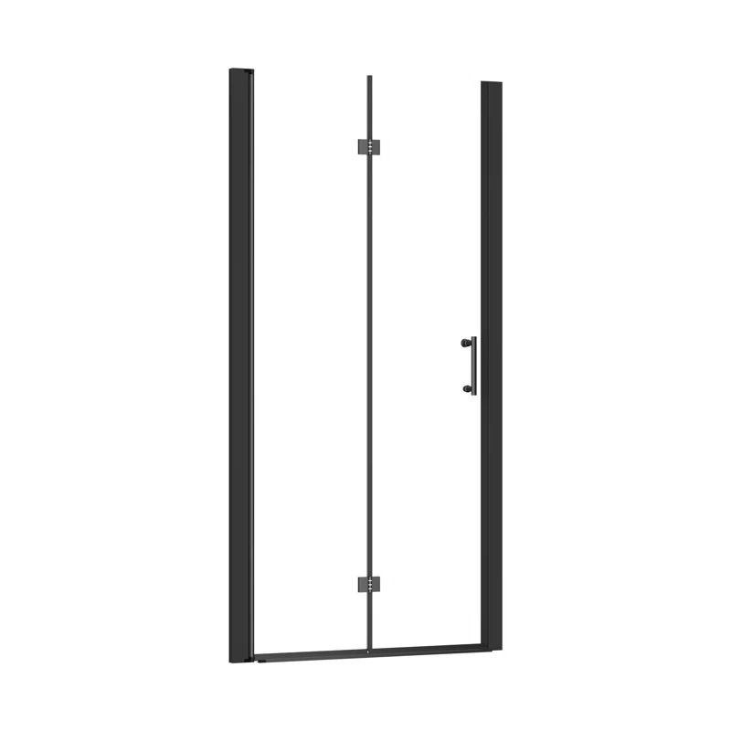 30 in.W x 72 in.H Bifold Frameless Glass Shower Door 1/4 in. Fold Glass Pivot Swing Shower Door