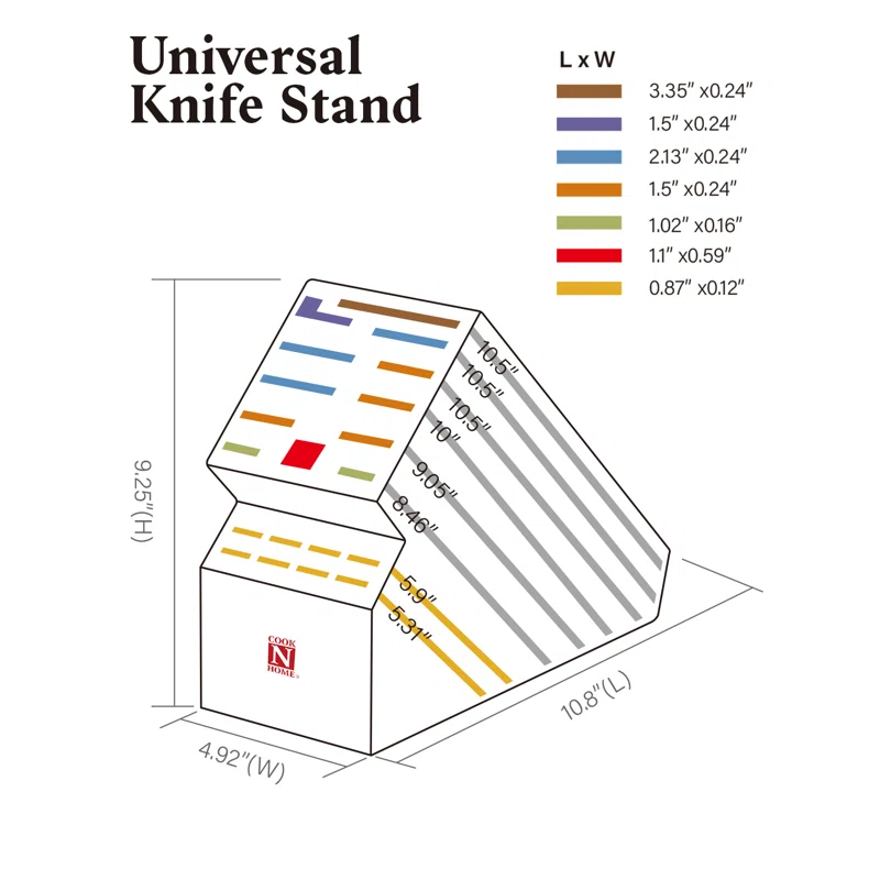 Cook N Home Cook N Home Knife Storage Block Without Knives