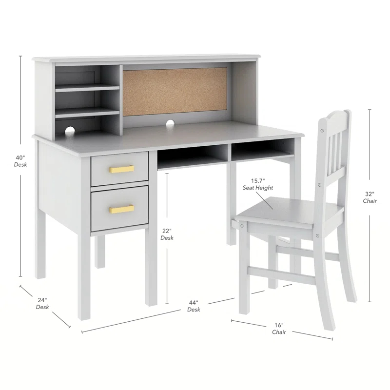 Guidecraft Taiga Writing Desk with Hutch and Chair Set