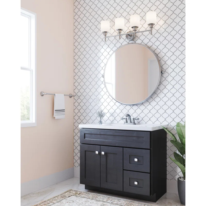 Design House Brookings 36 Inch Bathroom Vanity, Ready to Assemble, Solid Wood, Sherwin Williams – Design House, 587097