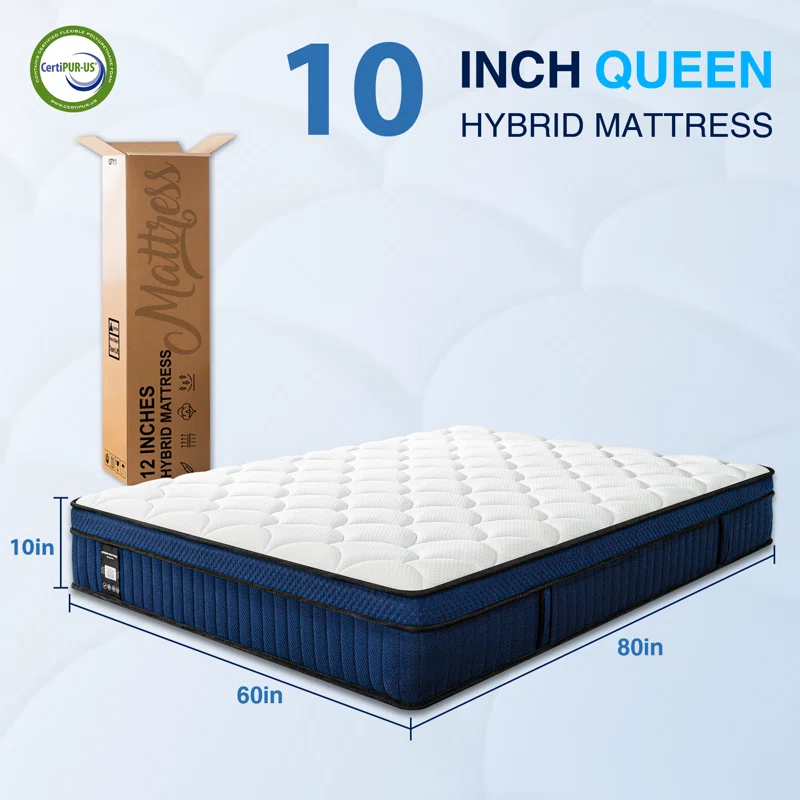 Alwyn Home Congresbury 10'' Medium Memory Foam Hybrid Mattress In A Box