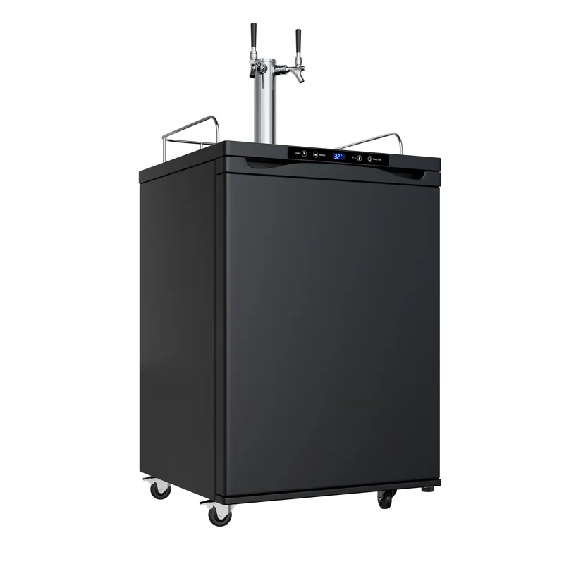 EdgeStar 5.6 Cubic Feet Dual Tap Freestanding Kegerator with Adjustable Temperature