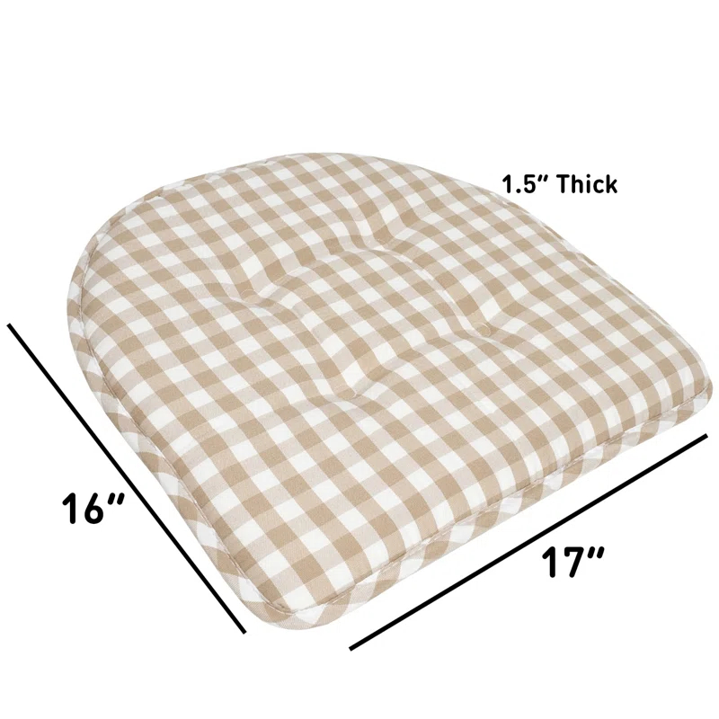 Rosalind Wheeler Buffalo Pattern Non-Slip Indoor Chair Pad Cushion