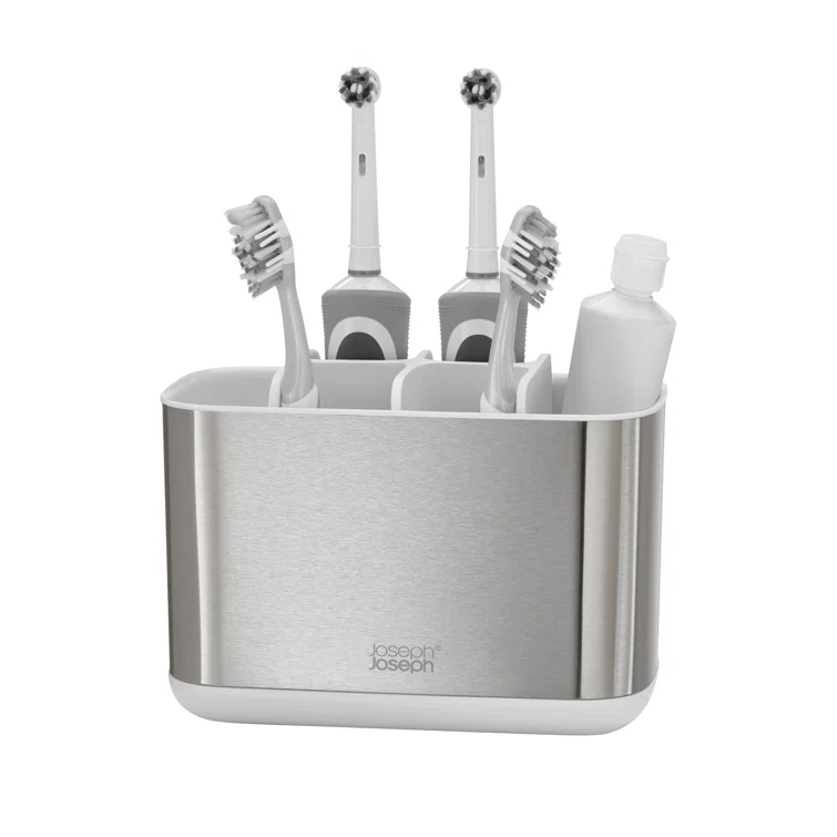 Joseph Joseph Joseph Joseph EasyStore Stainless Steel Large Toothbrush Holder