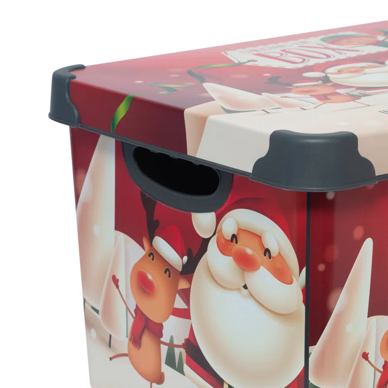 Simplify Santa Clause is Coming to Town Design Plastic Storage Tote