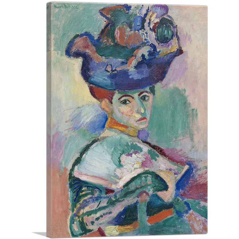 ARTCANVAS " Woman With A Hat 1905 " by Henri Matisse Painting Print