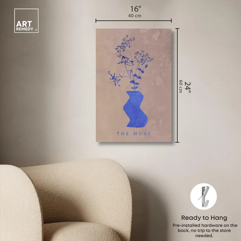 Art Remedy The Muse Noir Canvas Delicate Farmhouse Wall Art by Art Remedy