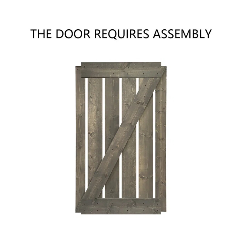 Calhome 84'' Solid Wood Paneled Painted Barn Door