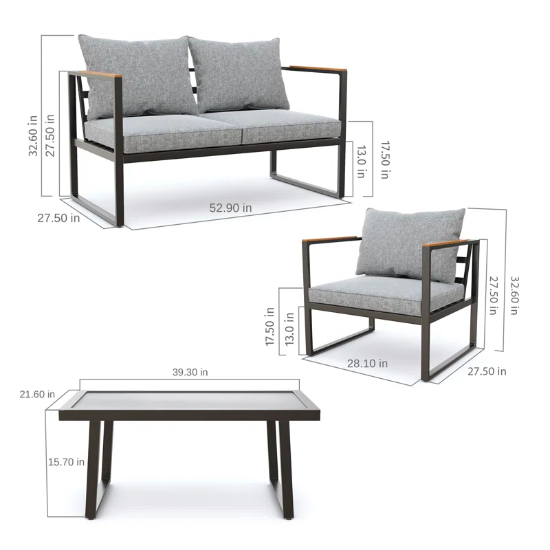 EAST OAK 4-piece sofa set