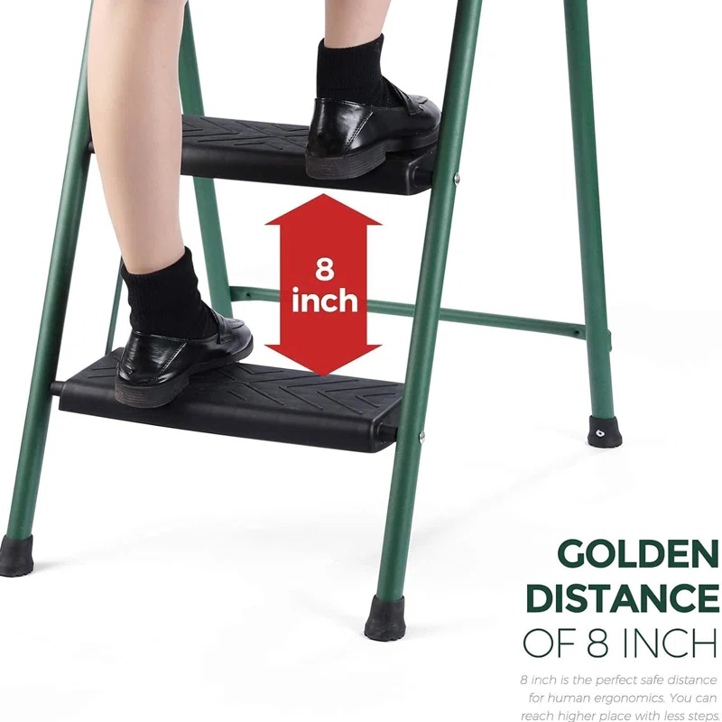 Delxo 3 - Step Steel Lightweight Folding Step Ladder