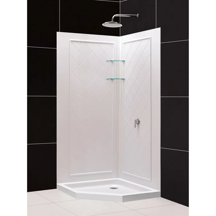 DreamLine Prime 33" W x 33" D x 76.75" H Round Sliding Shower Enclosure with Base Included DL-6152-01CL