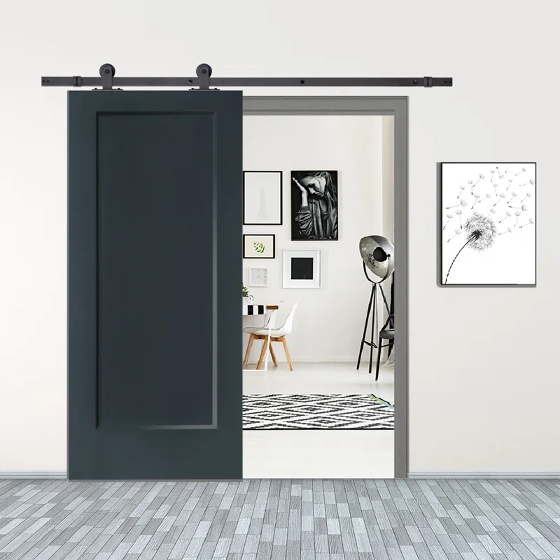 Calhome 1 Panel Shaker Composite Modern Interior Sliding Barn Door with Hardware Kit