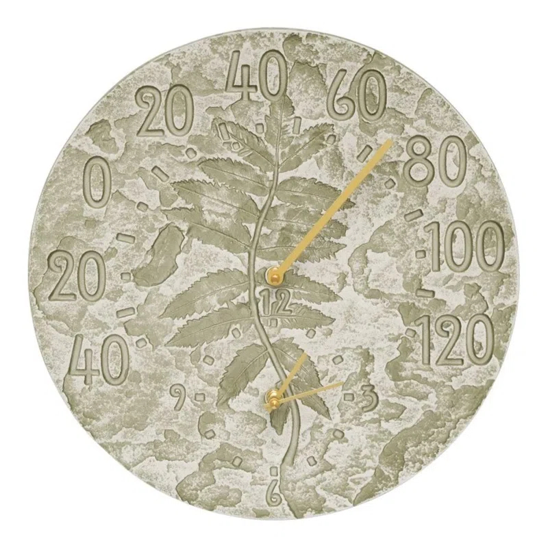 Whitehall Products Sumac Indoor/Outdoor Wall Clock and Thermometer
