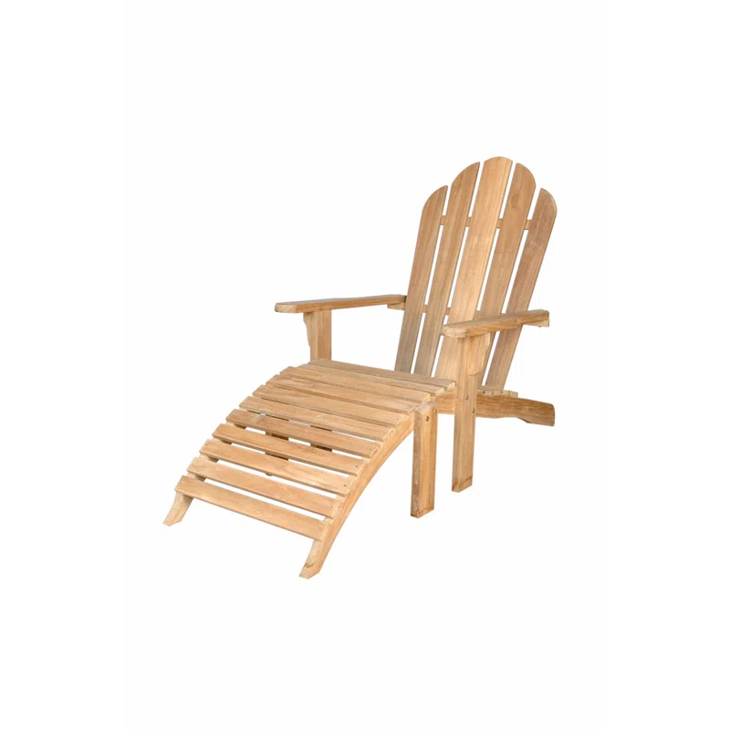 Teak Adirondack Chair with Ottoman