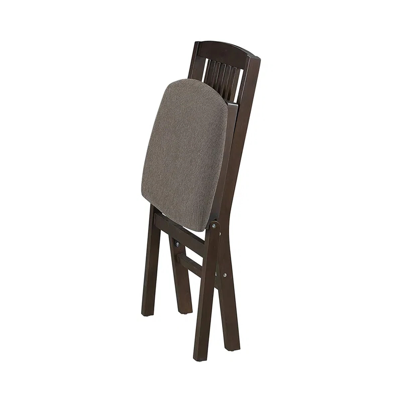 MECO Wood Fabric Upholstered Seat Folding Chair