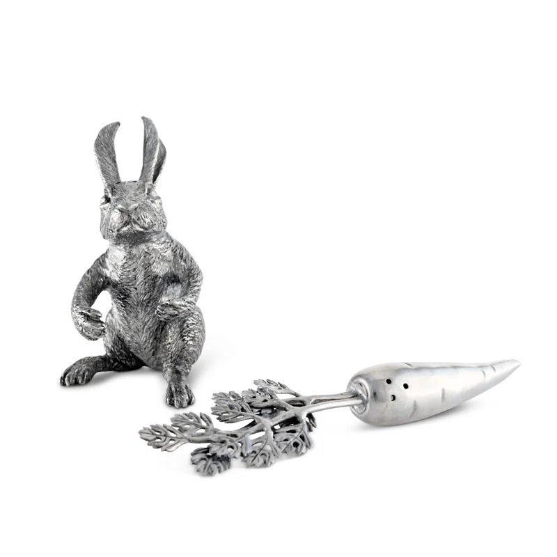 Vagabond House Garden Friends Rabbit Carrot Salt or Pepper Shaker