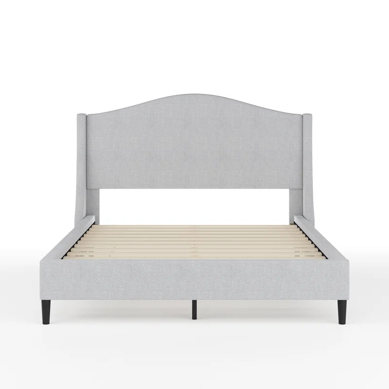 Martha Stewart Martha Stewart Amelia Upholstered Platform Bed With Curved Headboard