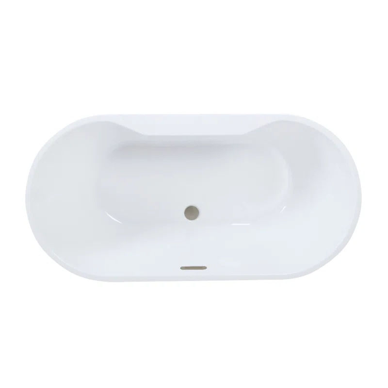Kingston Brass Aqua Eden 63-Inch Acrylic Oval Double Ended Freestanding Tub With Drain