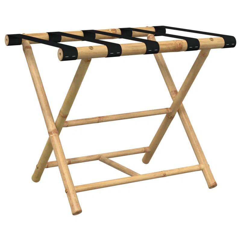 Vidaxl Folding Luggage Rack 24.4"X16.5"X19.9" Bamboo