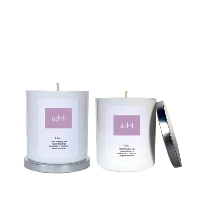 ANGELOHOME A:H Lilac Scented Tumbler Candle with Glass Holder