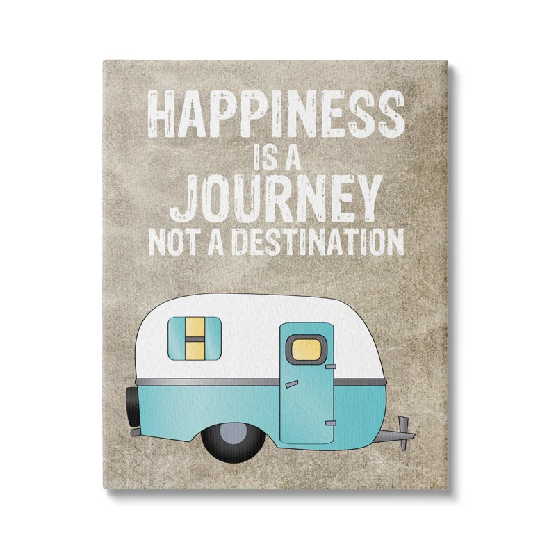 Stupell Industries " Happiness Is A Journey Inspirational Adventure Quote " by Amy Brinkman