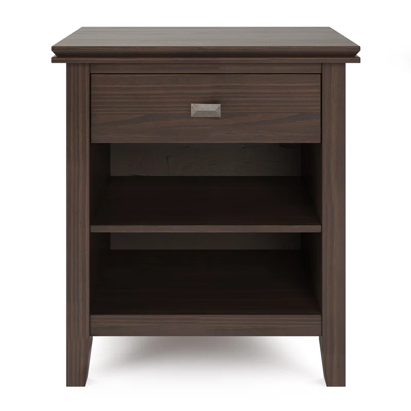 Simpli Home Artisan 24"W Solid Wood Nightstand with Drawer and Shelves