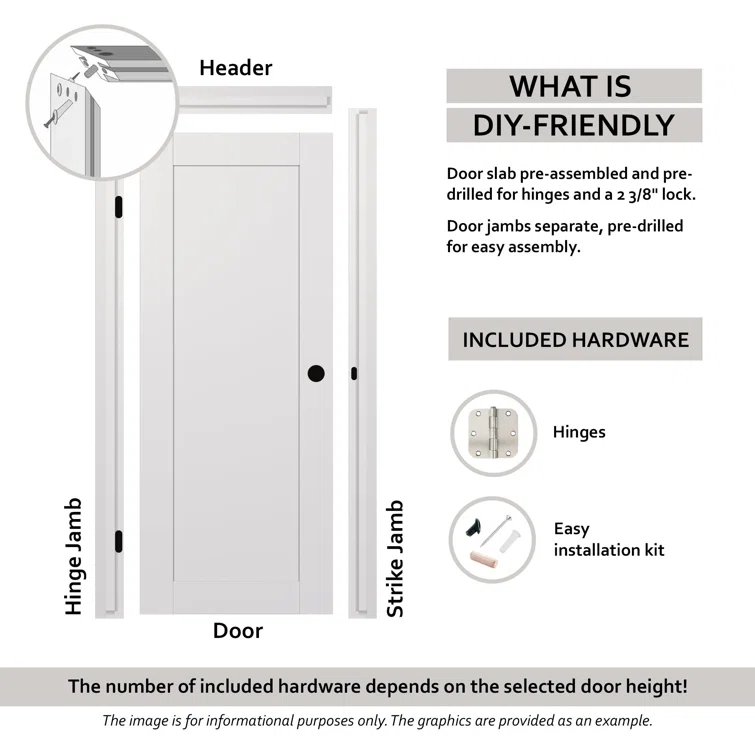 Belldinni Avon 07 DIY-Friendly Paneled Manufactured Wood Prefinished Standard Door