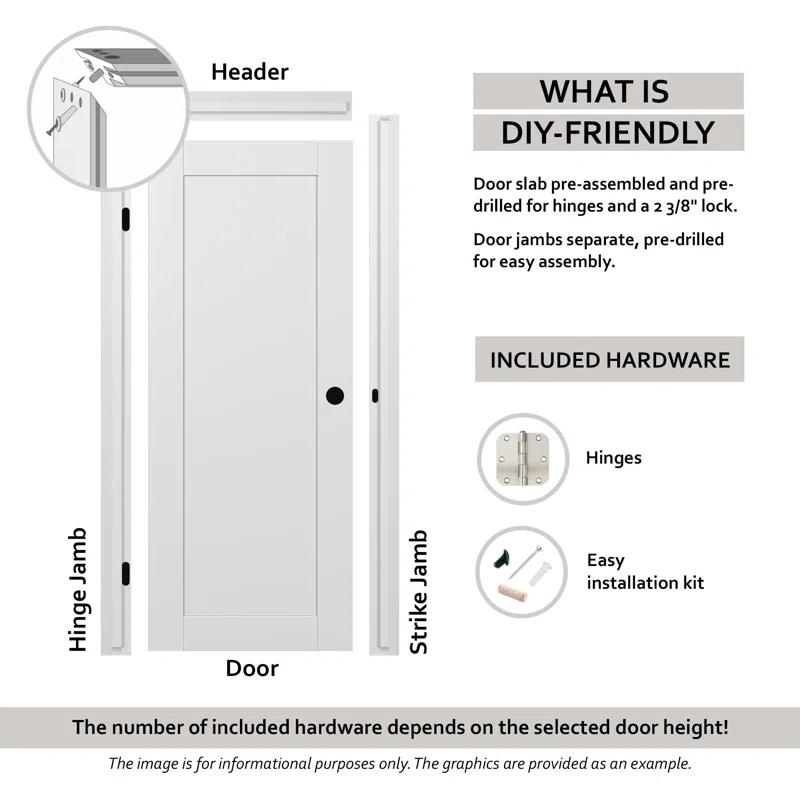 Palladio 5 Lite DIY-Friednly Manufactured Wood and Glass Single Prehung Interior Door