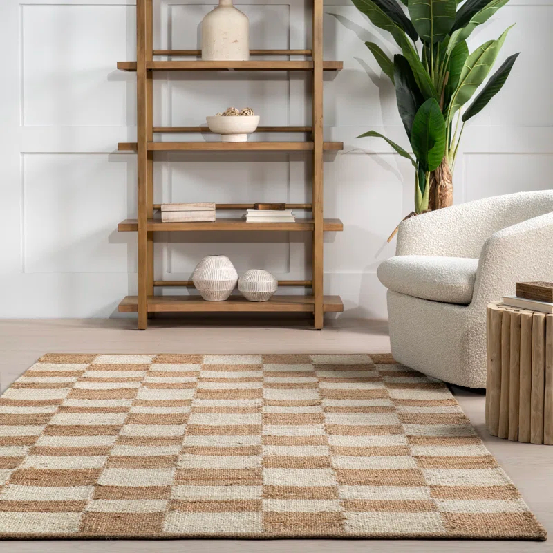 Hokku Designs Izara Checkered Jute Area Rug