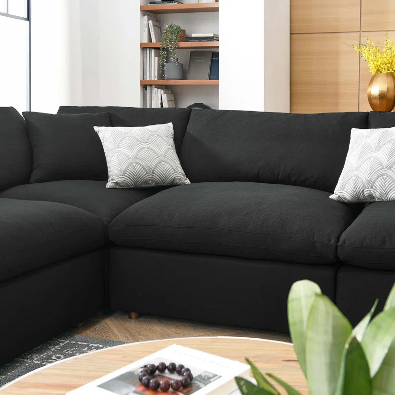 Modway Commix Down-Filled Overstuffed Upholstered Sectional Sofa Set, 8 Piece U Shape | Wayfair
