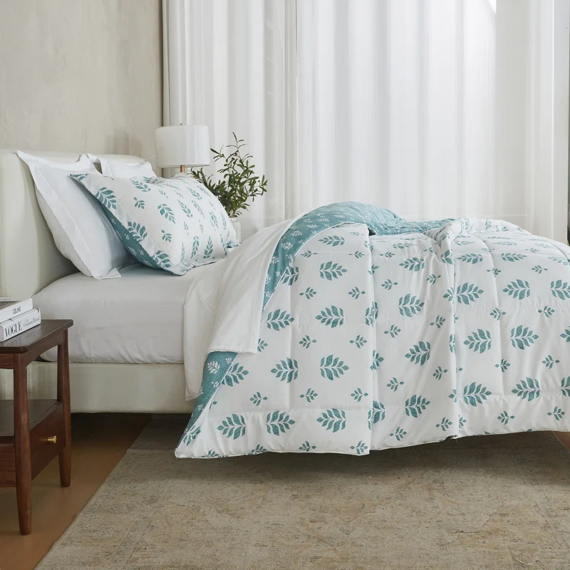 FreshFolds Reversible Microfiber Comforter Set with Shams