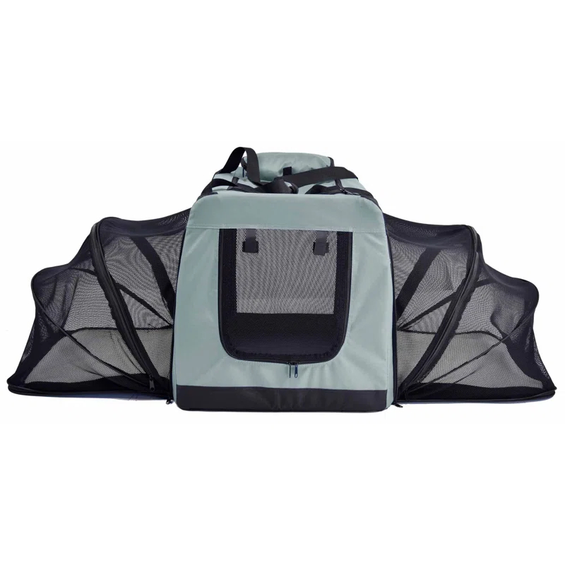 Pet Life 'Hounda Accordion' Metal Framed Soft-Folding Collapsible Dual-Sided Expandable Pet Dog Crate