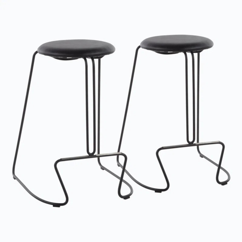 Wenty Upholstered Counter Stool with Metal Frame (Set of 2)