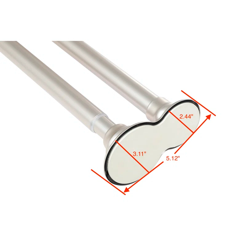 72'' Straight Tension Shower Curtain Rod & Hook Set