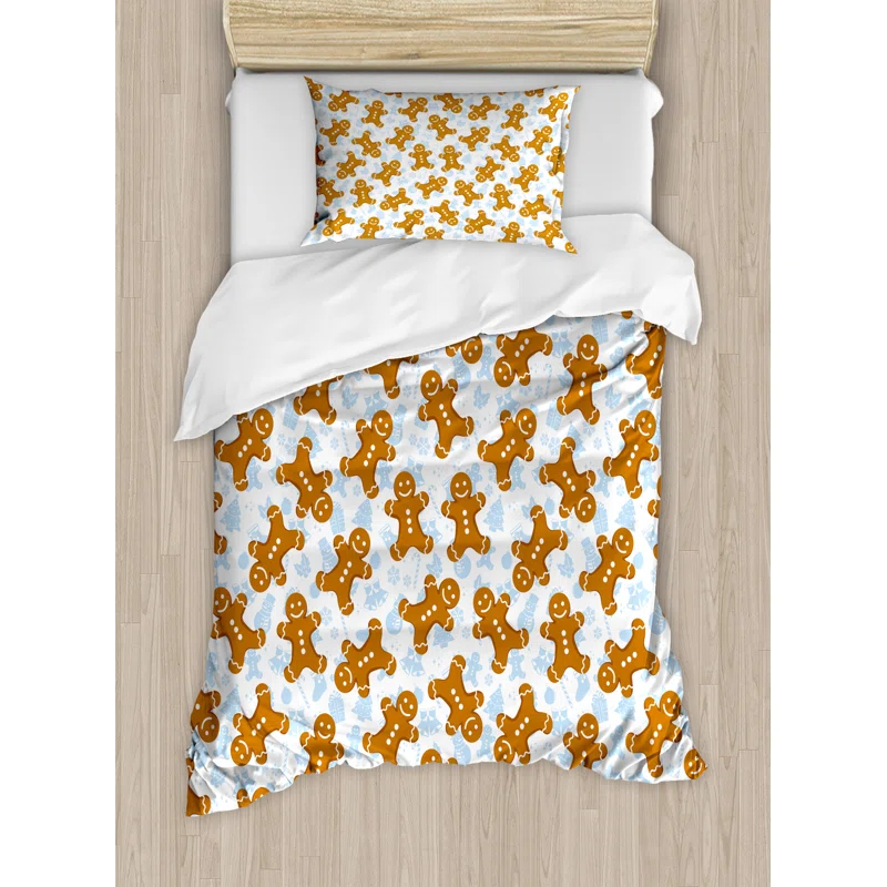 Ambesonne Gingerbread Man Modern & Contemporary Abstract Duvet Cover Set