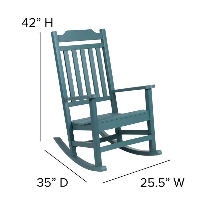 Neufmann Outdoor Patio All-Weather Poly Resin Wood Rocking Chair