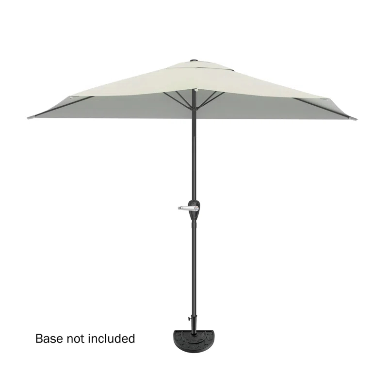 Pure Garden Summertime Umbrellas 3 Half Umbrella Outdoor Patio Shade - 9' Patio Umbrella with Easy Crank - Small Canopy for Balcony, Table, or Deck by Pure Garden