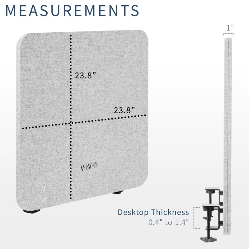 VIVO Clamp-on 24" x 24" Desktop Privacy Panel (PP-1-V024G Series)