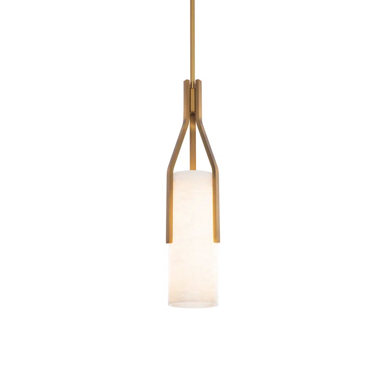 Modern Forms Firenze 1 - Light Dimmable Cylinder LED Pendant With Alabaster Shade