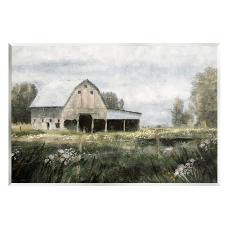 Stupell Industries " Country Farmhouse Barn Meadow " by Nina Blue