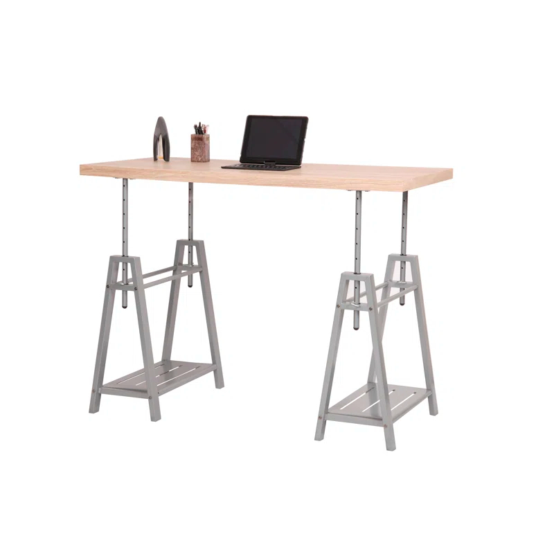 Williston Forge Cayuga Adjustable Solid Wood Top Standing Desk