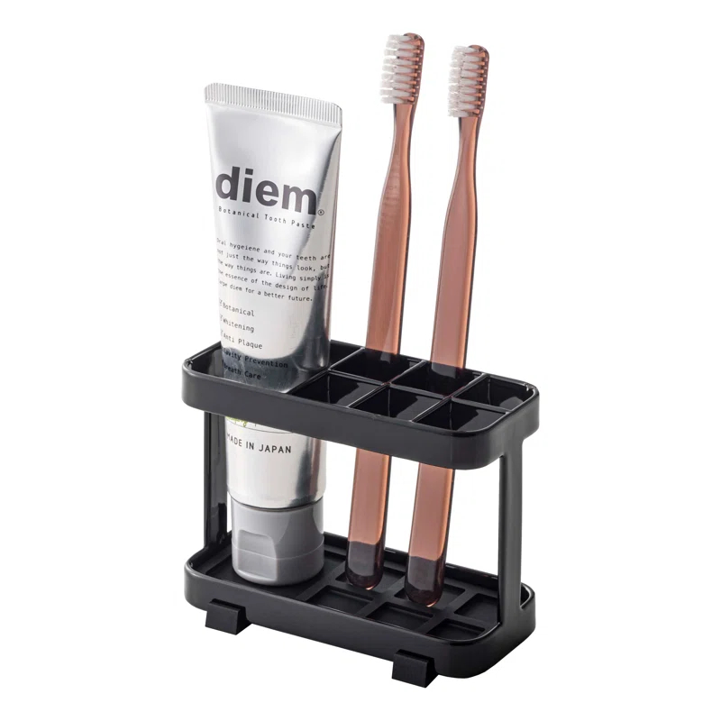 Yamazaki Home Tower Yamazaki Home Toothbrush And Toothpaste Holder For Bathroom Countertop, Steel, Water Resistant