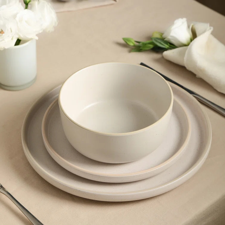 Earth & Clay Amber 12-Piece Dinnerware Set Stoneware