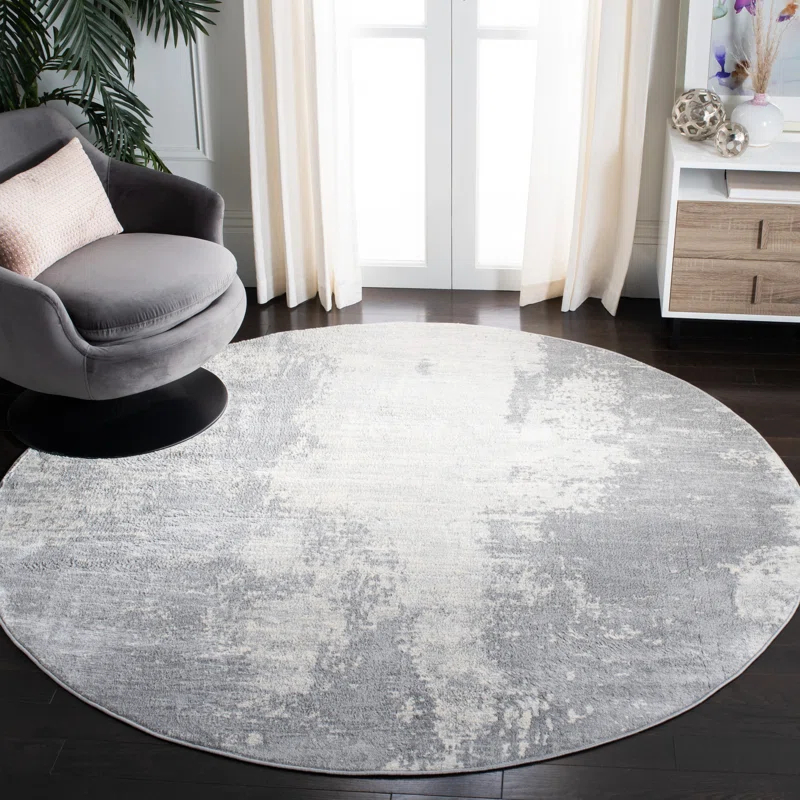 Steelside™ Adilene Abstract Light Gray/Ivory Area Rug