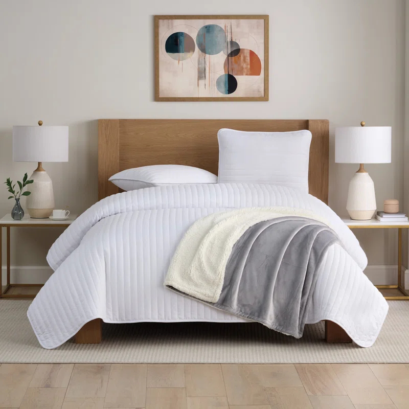 ArkwrightLLC Host & Home Reversible Warm Plush and Fluffy Sherpa Blanket