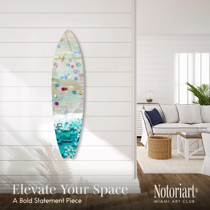 Notori Art Luxury Beach Surfboard Acrylic Coastal Wall Art by Notoriart