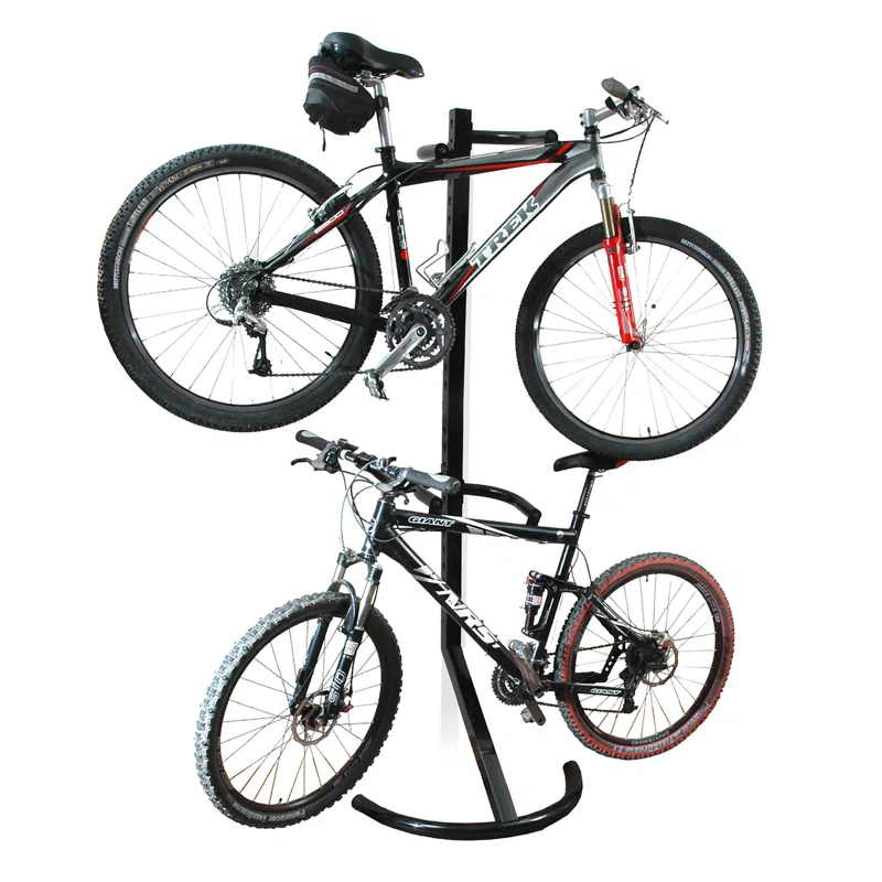 Arlmont & Co. 56E4D064C2A046809C83FB969CFA2B99 Subeetha Gravity Bike Stand Bicycle Rack For Storage or Display - Holds Two Bicycles But Takes Up Half The Space by RAD Cycle