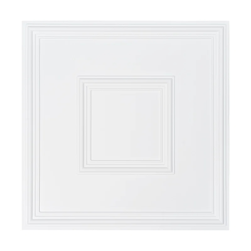 VEVOR Ceiling Tiles 12-Pack 24 x 24 in PVC Easy Installation White Geometric (Set of 12)